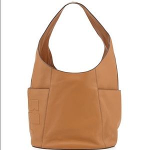 Tory Burch Bombe-T Leather Hobo Bag